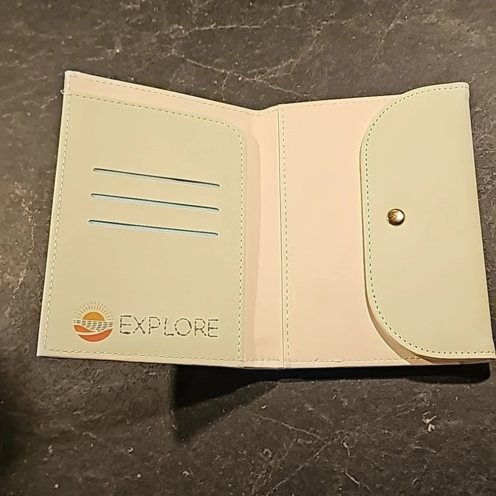 Funky boho wander explore punch needle passport holder wallet - Picture 2 of 5